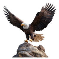 Bronze Eagle Statue - Majestic Representation of Strength and Freedom on transparent background. png