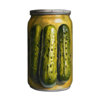 Can of Pickles for Food Recipes and Culinary Uses on transparent background. png