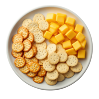Cheese and Crackers Plate for Entertaining on transparent background. png