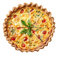 Classic Quiche Lorraine Isolated on White Background for Culinary Presentation on transparent background. png
