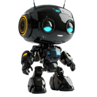 Cool AI Robot Isolated on White Background for Technology and Innovation Use on transparent background. png