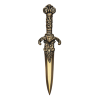 Intricately Designed Decorative Dagger for Home Decor on transparent background. png
