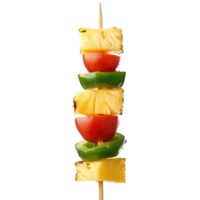 Delicious Fruit Skewer with Pineapple and Green Pepper for Healthy Snacking on transparent background. png