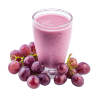 Refreshing Grape Smoothie with Fresh Grapes on a White Background on transparent background. png