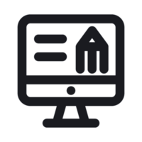 A computer monitor with a mouse and a book icon png