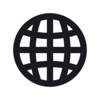 A black globe with a grid pattern on it png