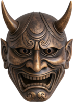 Striking Japanese Hannya Mask Clipart Symbolizing Wrath. . png