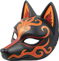 Japanese Kitsune Mask Clipart with Mystical Fox Spirit Symbolism. . png