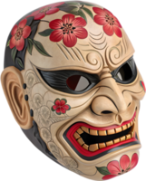 Iconic Traditional Tengu Mask Clipart Symbolizing Cultural Power. . png