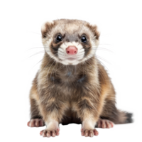 Ferrets pet front view full body isolate on transparency background png