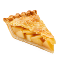 a slice of apple pie on a transparent background png
