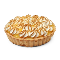 a lemon meringue pie on a transparent background png