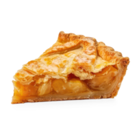 a slice of apple pie on a transparent background png