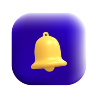 3D Bell Icon with Shadow and Reflection Effects for Depth png