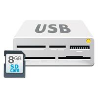 usb card reader and SD card icon isolated vector