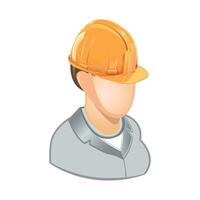 icon of worker in hard hat isolated on a white background vector