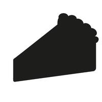 Isolated silhouette of a piece of cake on a white background vector