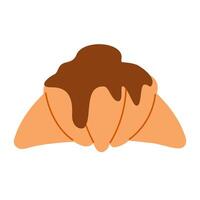 Isolated croissant with chocolate on a white background vector