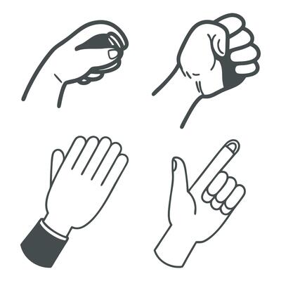 Hands silhouette collection