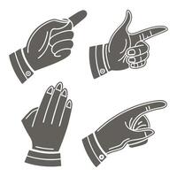 Hands silhouette collection vector
