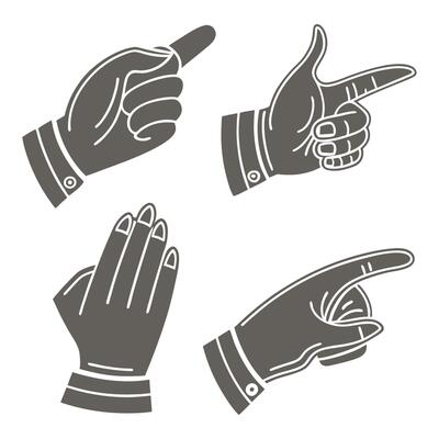 Hands silhouette collection