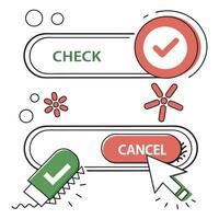 Checkmark and Cancel Buttons Collection vector