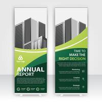 Annual report design showcasing modern architecture and strategic information vector