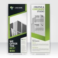 Design of a corporate banner showcasing services and strategic analysis for a business studio vector