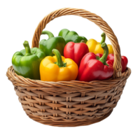 Bell Piper Basket Isolated on Transparent Background for Professional Graphic Design and Artwork png