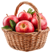 Isolated Basket of Fresh Apples on Transparent Background for Digital and Creative Design Projects png