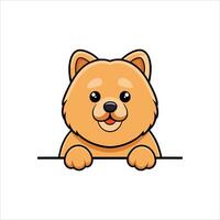 Chow Chow Peeking Face vector
