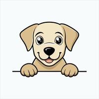 Labrador Retriever Peeking Face vector