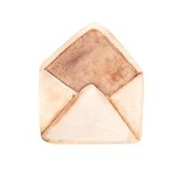 Open old Envelope in Vintage style. Watercolor hand drawn Retro illustration in beige tones isolated on a white background. Design element for Valentines day or Wedding. vector