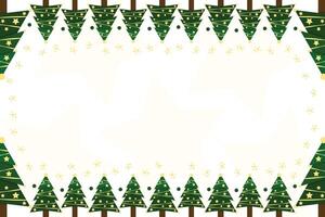 Christmas tree border. Xmas pine frame New year tree banner. Fir tree frame vector