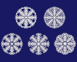 Simple linear snowflakes set, patterned frosty decorative elements for winter designs vector