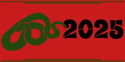 Simple horizontal banner for the year of the snake, silhouette of a reptile symbol of the year 2025 vector
