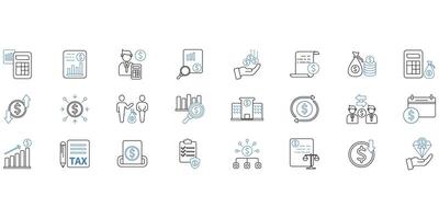 Accounting icons set. Set of editable stroke icons.Set of Accounting vector