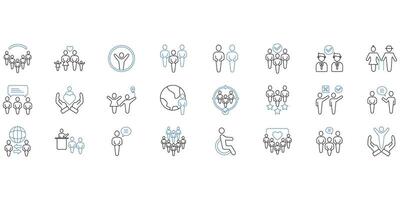 people icons set. Set of editable stroke icons.Set of people vector
