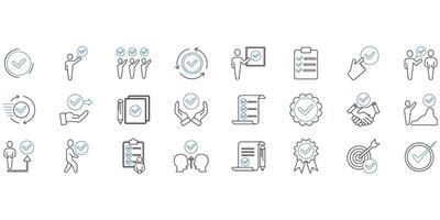Checkmark icons set. Set of editable stroke icons.Set of Checkmark vector