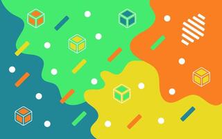 Abstract memphis background with geometric elements vector