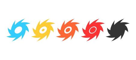 Hurricane disaster symbol design in set. Illustration for information, education, warning, whirlwind vector