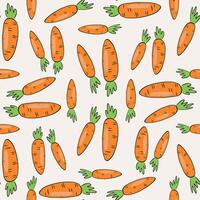 Hand drawn seamless pattern with carrots. can be used as print, wallpaper, packaging paper design, textiles, notebooks, notepads, tableware and other things. vector