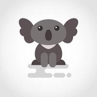 Icon of funny coala in flat design vector