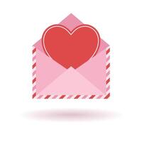 Envelope with red heart vector