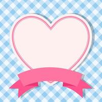 Blue frame with heart for invitation card vector