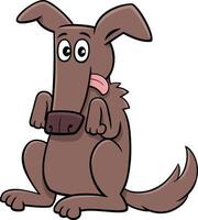 cartoon funny dog animal character standing and beging vector
