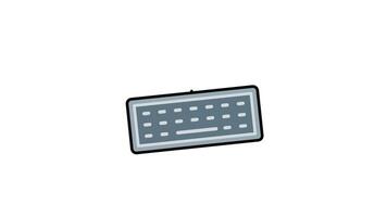 Keyboard animation with black wire and gray keys, suitable for technology blogs, office related designs, cyber security concepts, and web development illustrations video