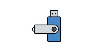 Animated USB drive with retractable plug, perfect for technology concepts, data storage, modern gadgets, and electronic accessories in graphic design projects video