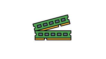 Animated computer memory modules suitable for technology and electronics related designs and concepts, hardware marketing materials, or IT blog content video