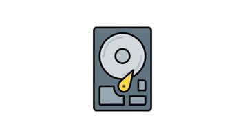 Animated hard disk storage device with data, suitable for technology concepts, data security designs, and digital information related projects video
